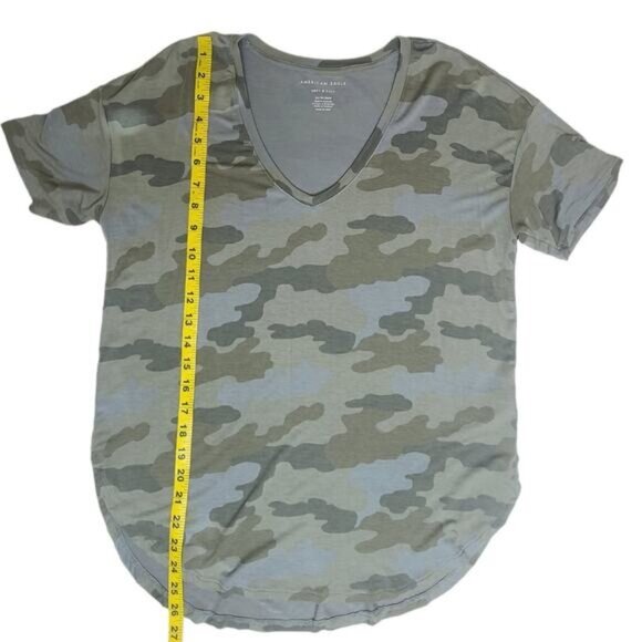 American Eagle soft and sexy relaxed fit camo round hem T-shirt XS - Picture 7 of 8